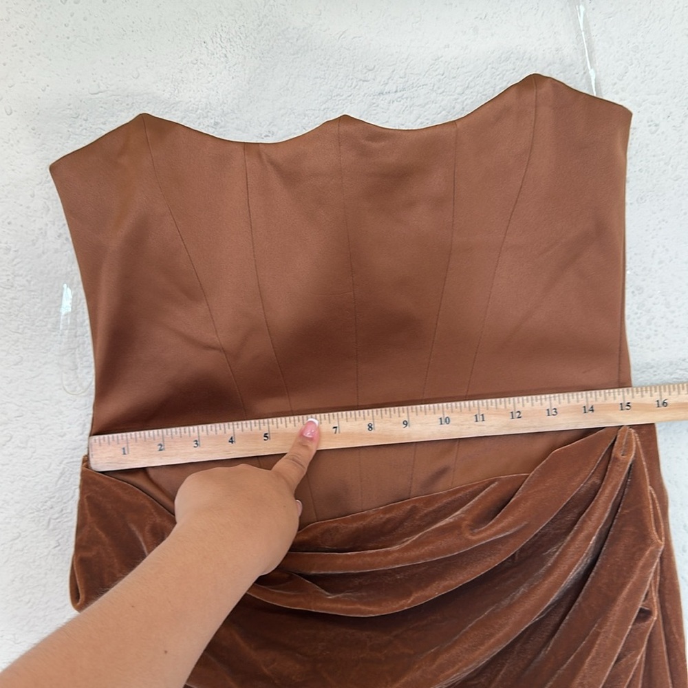 House of CB- Persephone Toffee Strapless Corset Maxi Dress Size Large NWOT Brown - Picture 5 of 10